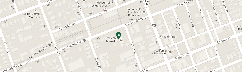 Santa Paula, California Hotel Location Map